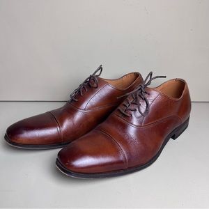 Florsheim Dress Shoes Mens 10.5 Brown Leather Cap Toe Oxford Memory Foam